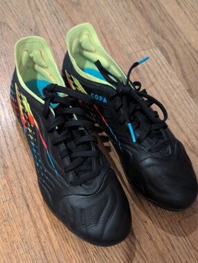 adidas Copa Kids’s Black Soccer Cleats with Neon Accents